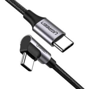 UGREEN US323 Cable Curvo Doble USB-C/USB-C 3A 60W MAX 1MT - US323-70529